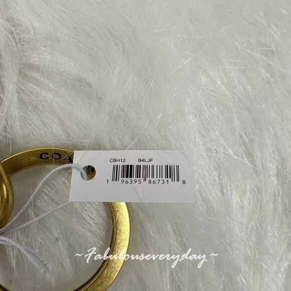 Coach Heart Bag Charm In Resin/Brass/Blue Multi CBH12 Key Chain Key Ring NWT - Picture 6 of 7